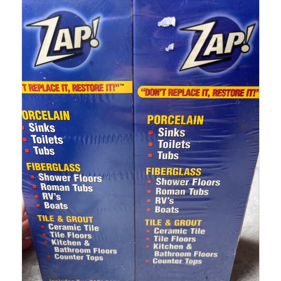 ZAP! Professional Cleaner Porcelain Fiberglass Tile & Grout Restorer 2 Pack - Picture 2 of 4